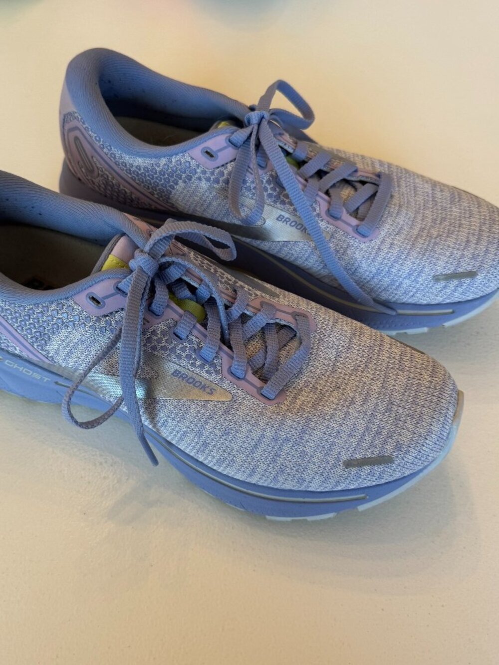 Brooks Ghost 14 Women's Athletic Road Running Shoes Lilac Purple Lime Size 7.5